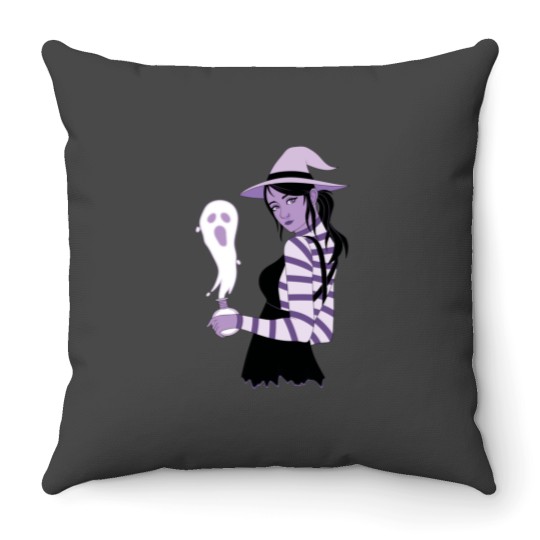Discover Poison Witch design Sticker Throw Pillows