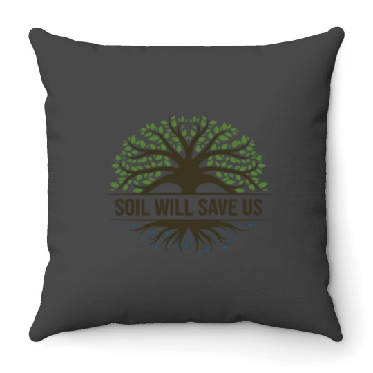 Discover Save Soil Logo Throw Pillows
