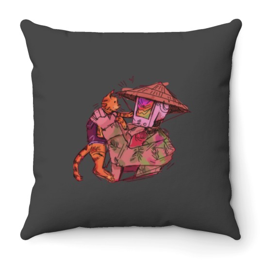 Discover Stray cat game Throw Pillows