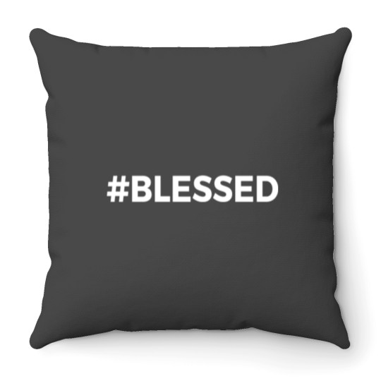 Discover #Blessed Contemporary Christian Bible Believing Sticker Throw Pillows