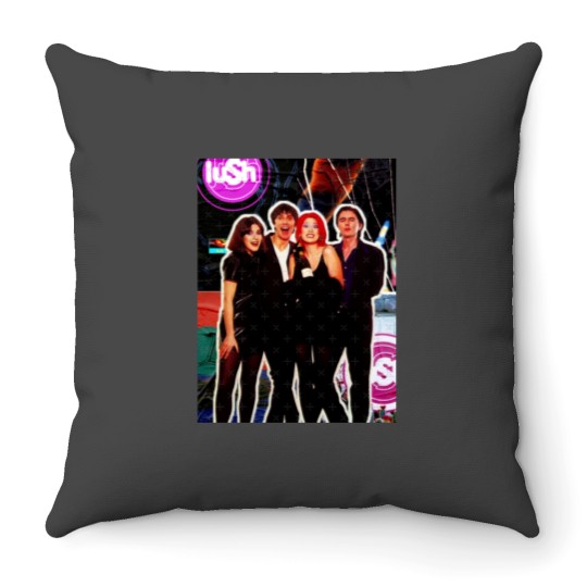 Discover Lush band Collage Sticker.png Throw Pillows