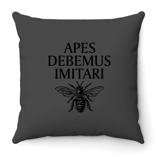 Discover .Apes Debemus Imitari Beekeeper Quote Throw Pillows
