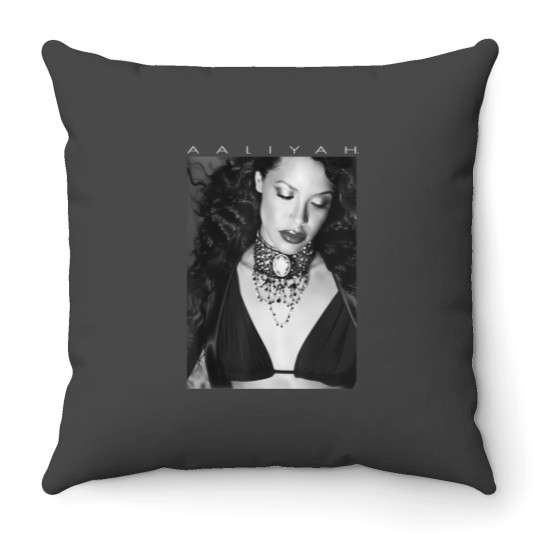 Discover aaliyah photo with logo t Throw Pillows