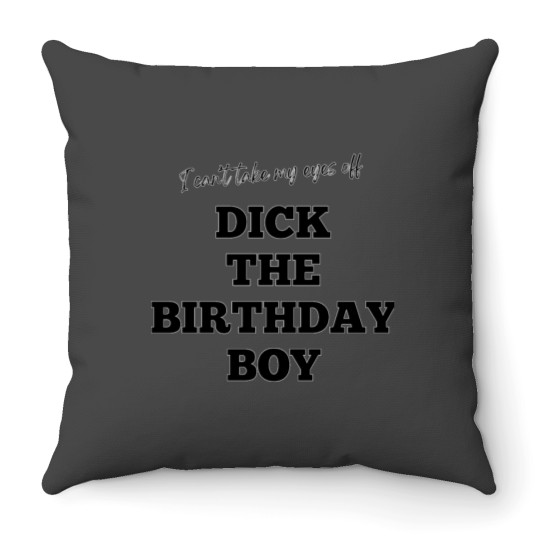 Discover Red Letter MediaDick The Birthday Boy Sticker Throw Pillows