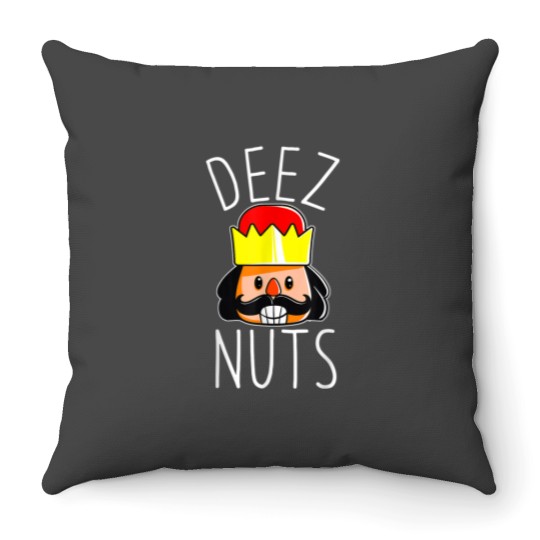 Discover Deez Nuts Nutcracker Funny Christmas Nut Cracker Meme Throw Pillows