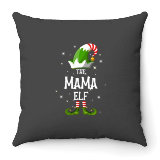 Discover The Mama Elf Family Matching Group Christmas Throw Pillows