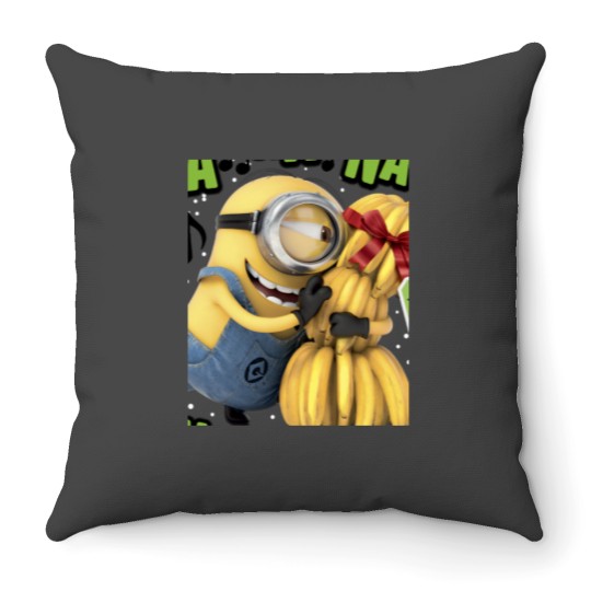 Discover Despicable Me Minion Banana Present Christmas Throw Pillows