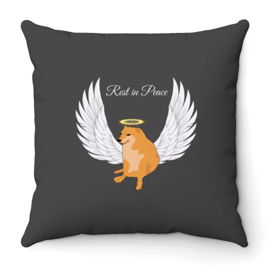 Discover Rest in peace Cheems Dog Throw Pillows
