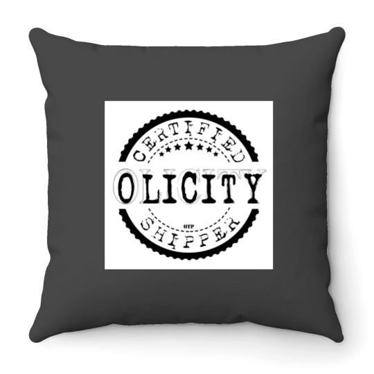 Discover Certified Olicity Shipper Black Stamp Throw Pillows