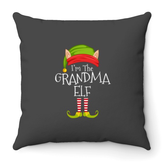 Discover Christmas Family Matching Costume I 39 M The Grandma Elf Xmas Throw Pillows