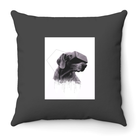 Discover Virtual Reality Dog Graphic Throw Pillows