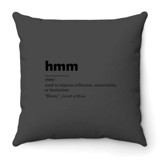 Discover Hmm Dictionary Definition Throw Pillows