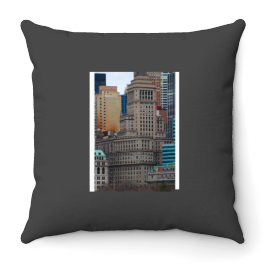 Discover Downtown Manhattan New York City Baseball ¾ Sleeve Throw Pillows