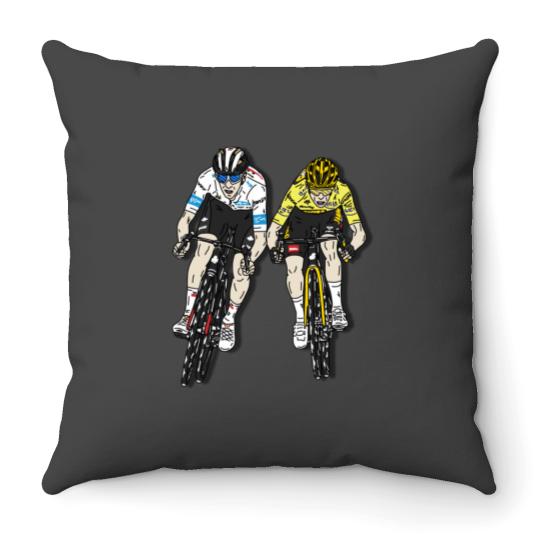 Discover Tadej Pogacar vs Jonas Vingegaard TDF 2023 Throw Pillows