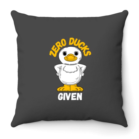 Discover zero ducks given Throw Pillows