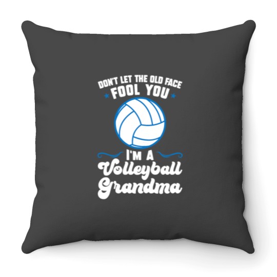 Discover Volleyball Gift Womens old face fool you im a volleyball grandma grandmother 1 Throw Pillows