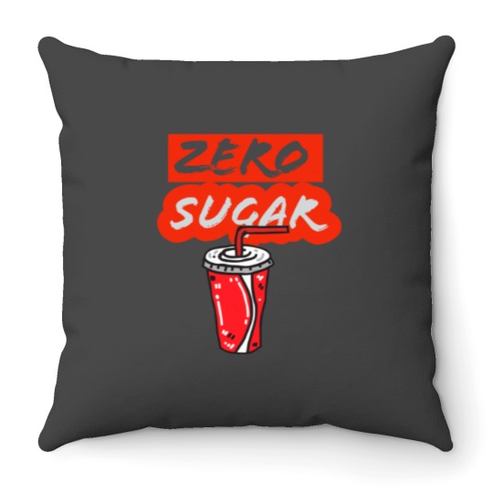 Discover Zero sugar Sticker9 Throw Pillows