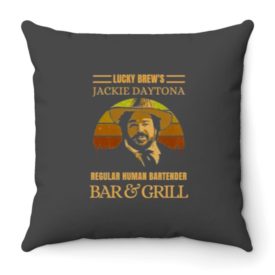 Discover Wwdits Jackie Daytona- Regular Human Bartender Throw Pillows