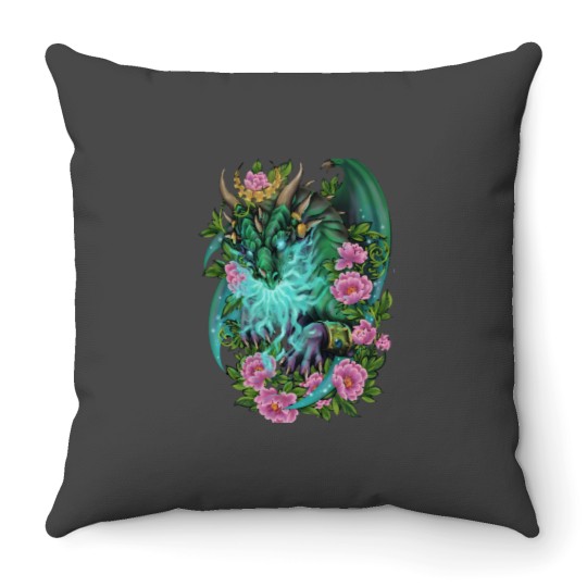 Discover Ysera the Dreamer Green Dragon Aspect Throw Pillows