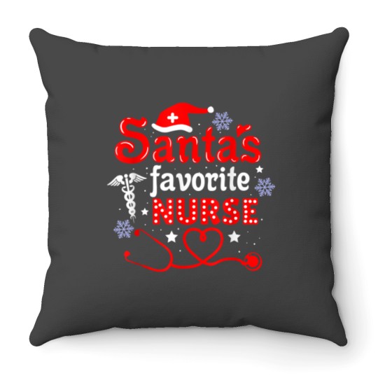 Discover Santa's Favorite Nurse Christmas Throw Pillows