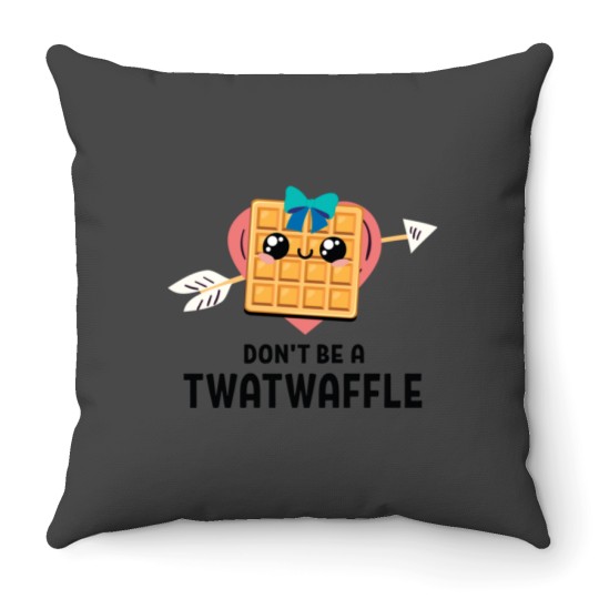Discover don't be a twatwaffle waffle eaters (2) Throw Pillows