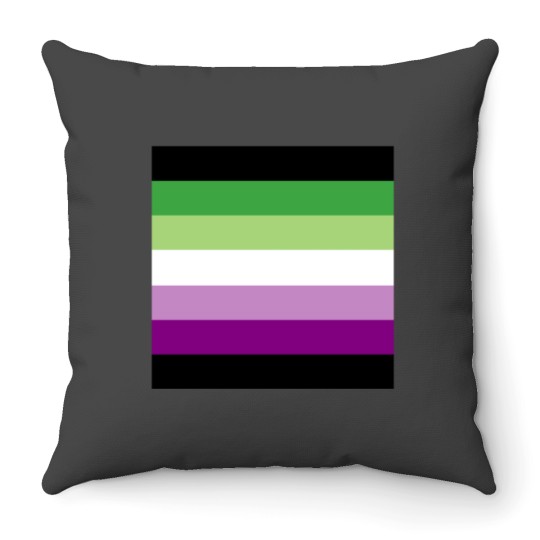 Discover AceAro Purple-Green Asexual Aromantic Pride Flag Queer LGBT+ Pin Throw Pillows