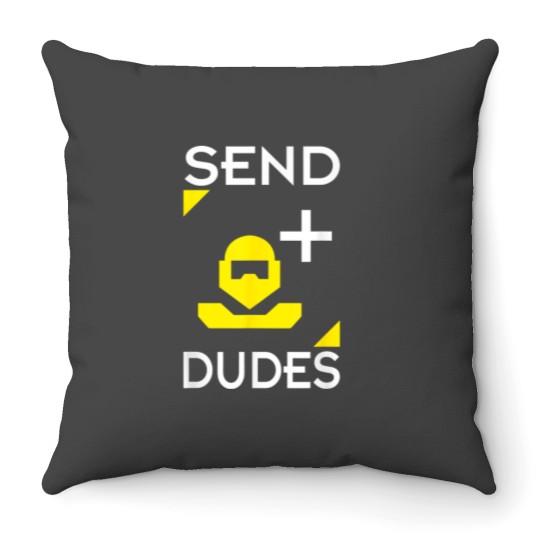Discover Send Dudes Funny Gamer Meme Shirt Men Womens Throw Pillows