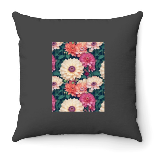 Discover Blossoming Garden Haven Graphic Throw Pillows