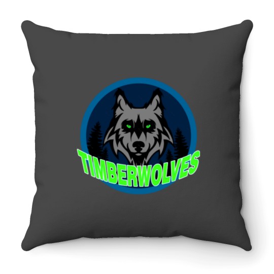 Discover Minesota Timberwolves Sticker Throw Pillows