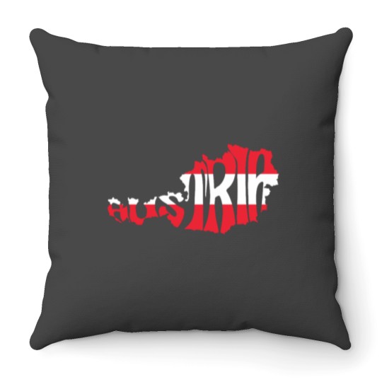 Discover Austria Silhouette Flag Classic Throw Pillows