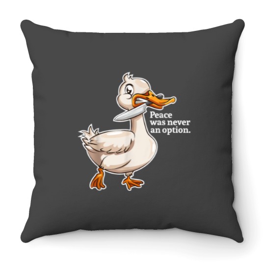 Discover Peace Was Never An Option Goose Game Throw Pillows