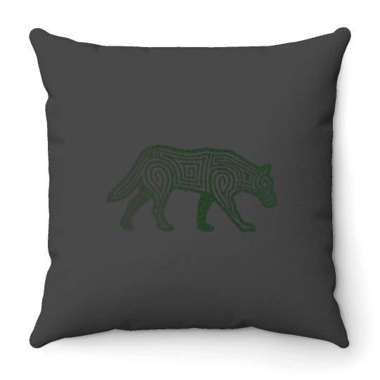Discover Cracked Wolf Throw Pillows