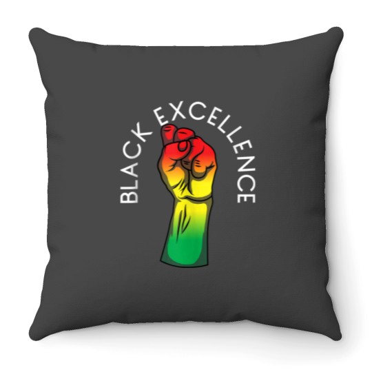 Discover Black Excellence Juneteenth Protest Fist Black Excellence 6260 Throw Pillows