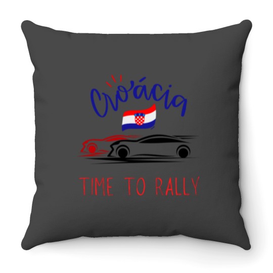 Discover Croatia Time to Rally car rallyingcar rallying t Active Throw Pillows