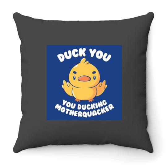 Discover Ducking Motherquacker Throw Pillows