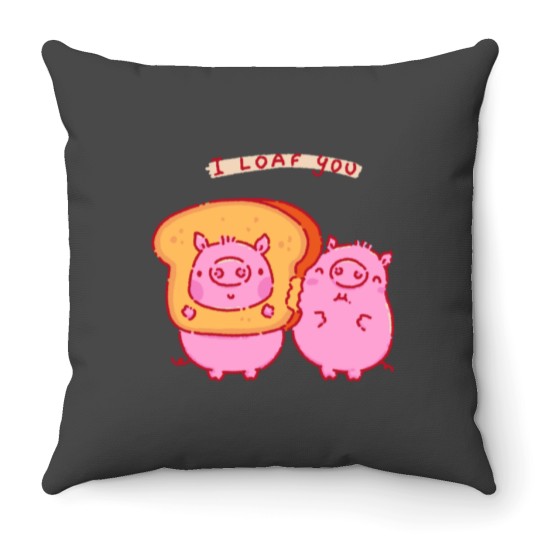 Discover I loaf you Throw Pillows