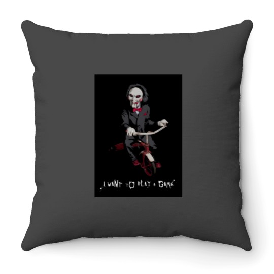 Discover Saw - I Want To Play A Game Throw Pillows