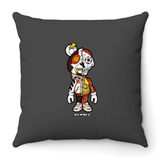 Discover Maison Chateau Rogue 2s to match Sneaker Match Orange Nuwave Bear Anatomy2 Throw Pillows