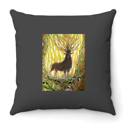 Discover Princess Mononoke forest spirit with pencils Throw Pillows
