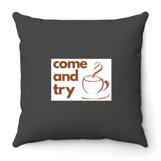 Discover My Coffee Sticker Throw Pillows
