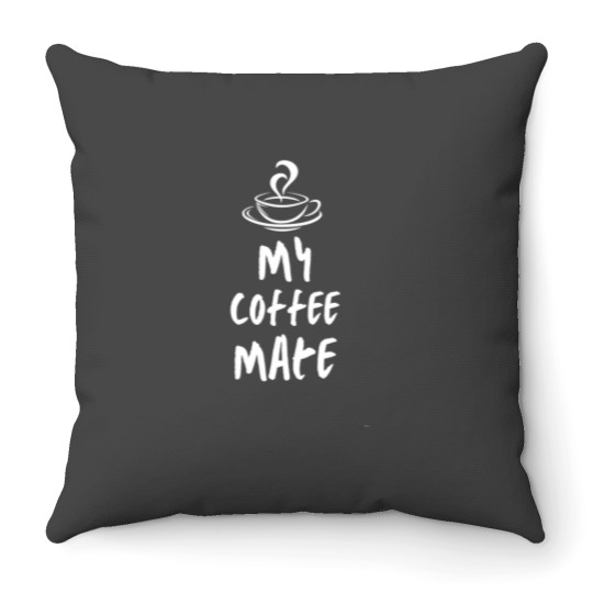 Discover My coffee Mate ! Tank Top Throw Pillows