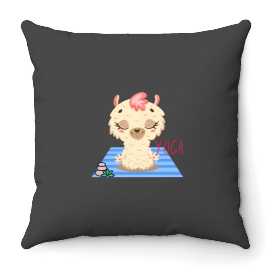 Discover Baby Llama Easy Yoga Bliss Design for wild animal lovers and yoga lovers you know. Active Throw Pillows