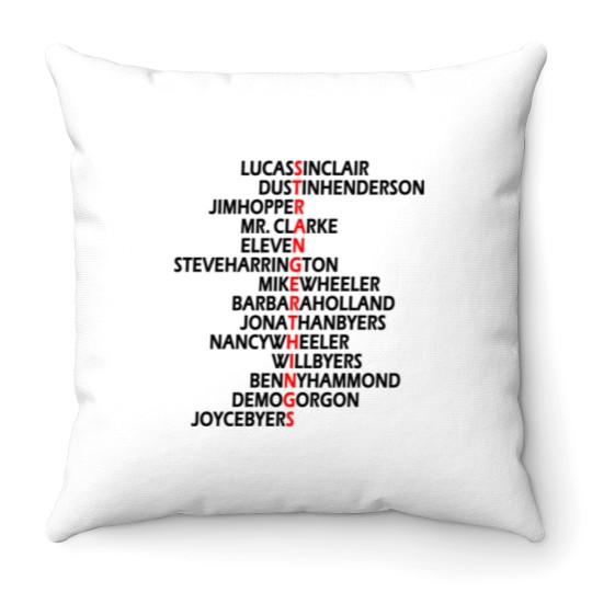 Discover Names of Strangers Things Throw Pillows