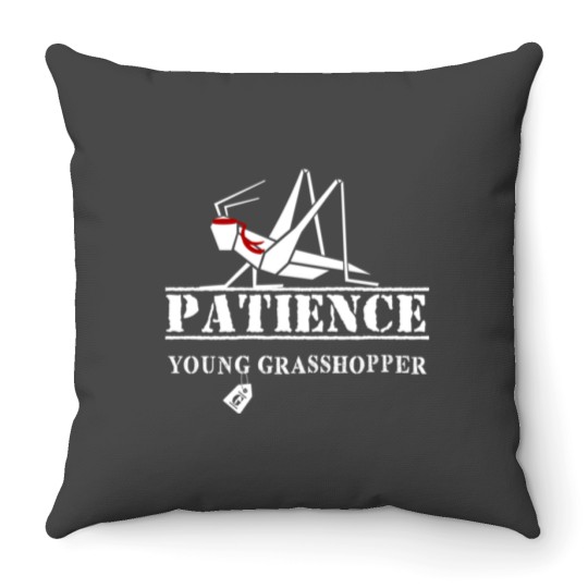 Discover Patience Young Grasshopper Throw Pillows