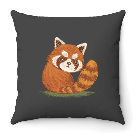 Discover Red Panda look back Throw Pillows