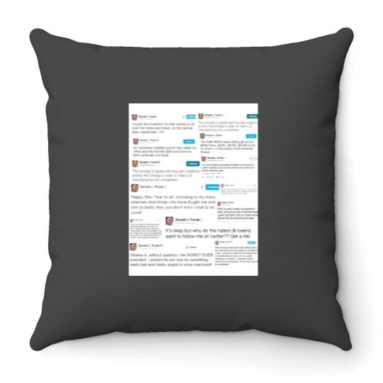 Discover Tweets of Trump-Merchandise Throw Pillows