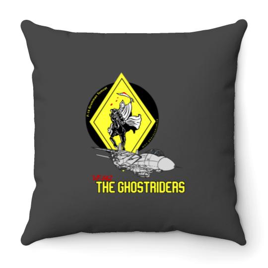 Discover F-14 Grumman Tomcat VF-142 The Ghostriders Throw Pillows