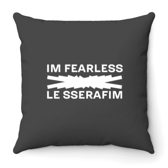 Discover LESSERAFIM LOGO - IM FEARLESS Long Throw Pillows