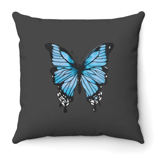 Discover Blue Butterfly Art Garden Beautiful Butterflies T-Shirt Throw Pillows