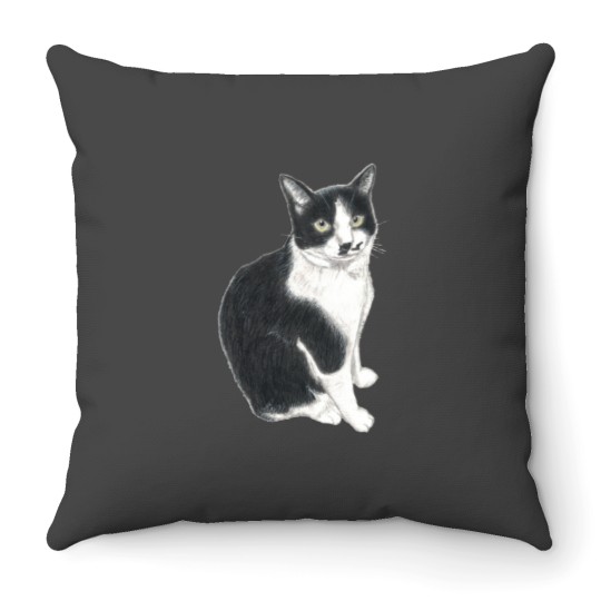 Discover Tuxedo Cat (1) Throw Pillows